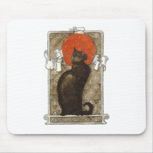 Black Cat - Art Nouveau - Theophile Steinlen Mouse Mat