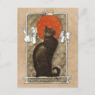 Black Cat - Art Nouveau - Theophile Steinlen Postc Postcard
