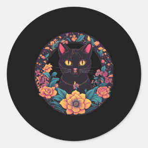 Black Cat Art Sticker
