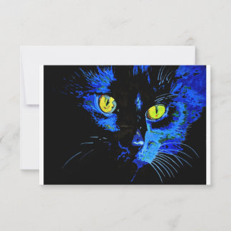 Black Cat Artistic Portrait With Striking Yellow E