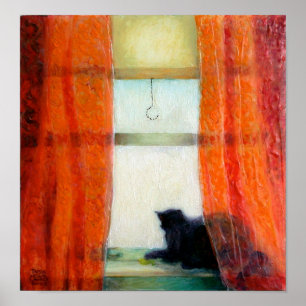 Black Cat at the Window Poster