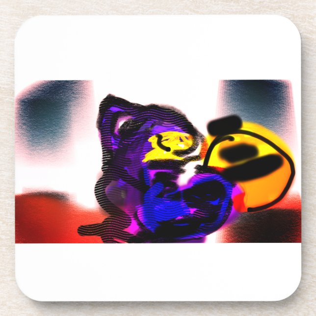 Black cat autumn joy coaster (Front)