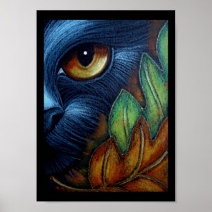 BLACK CAT - AUTUMN LEAVES Poster