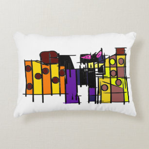 Black cat Autumn now Decorative Cushion