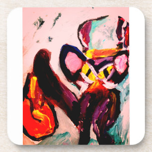 Black cat autumn room  coaster
