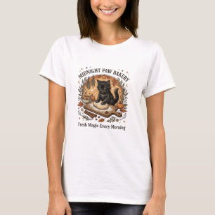 Black Cat Baking Vintage Design T-Shirt