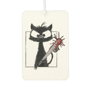 Black Cat Baseball Horror Halloween Car Air Freshener