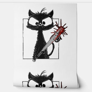 Black Cat Baseball Horror Halloween Wallpaper