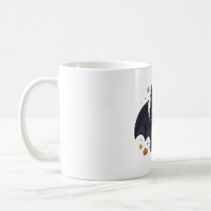 Black Cat Bat Costume Cute Halloween Pet Art Coffee Mug