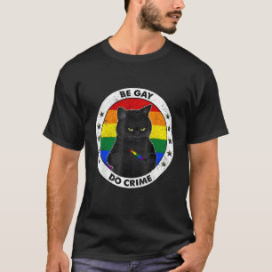 Black Cat Be Gay Do Crime Rainbow LGBTQ Pride Gay T-Shirt