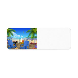 BLACK CAT BEACH PATIO HAPPY VACATION BACKGROUNDS