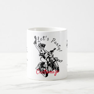 Black Cat Biker Babe Thunder_Cove Coffee Mug