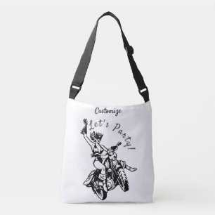 Black Cat Biker Babe Thunder_Cove Crossbody Bag