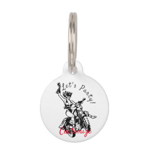 Black Cat Biker Babe Thunder_Cove Pet Tag