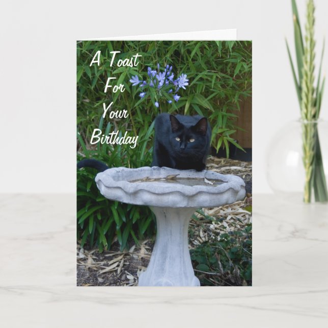 Black Cat Birthday Card 2 (Front)