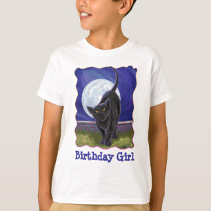 Black Cat Birthday Girl T-Shirts