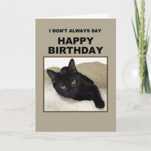 Black Cat Birthday Humour Card