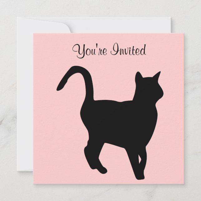 Black Cat Birthday Invitation (Front)