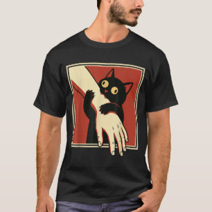 Black Cat Biting Arm T-Shirt