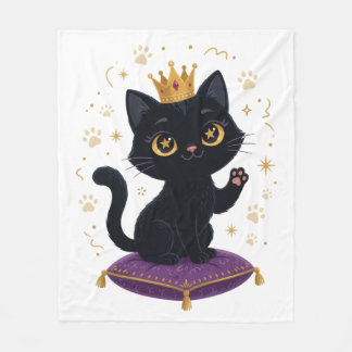 Black Cat Blanket Royal Queen Cute Cat Lover Gift