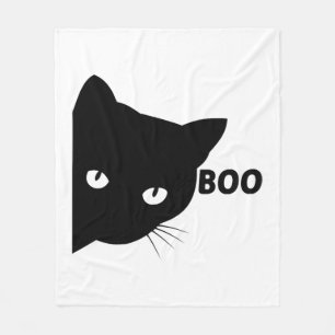 Black cat boo Halloween gift cats Fleece Blanket