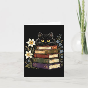 Black Cat Book Lover Card