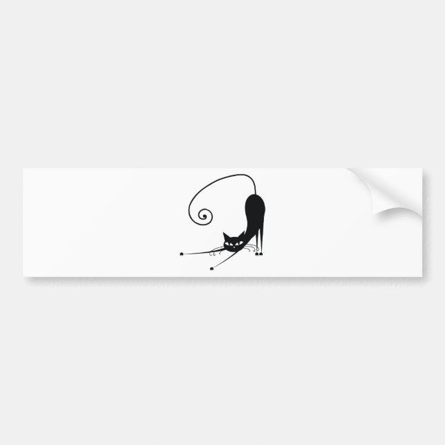 Black Cat Bumper Sticker (Front)