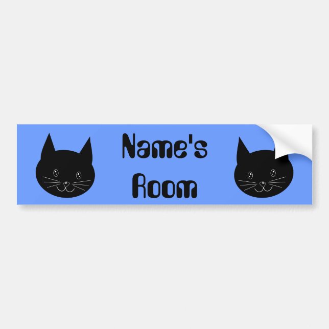 Black Cat Bumper Sticker (Front)