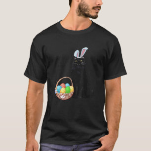 Black Cat Bunny Regret This Human Easter T-Shirt