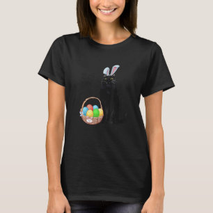 Black Cat Bunny Regret This Human  Easter T-Shirt