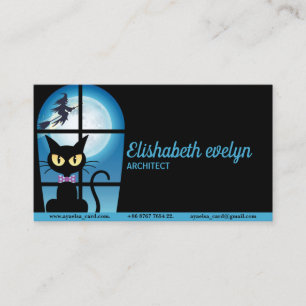 black cat business card