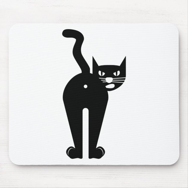 Black Cat butt hole Mouse Mat (Front)