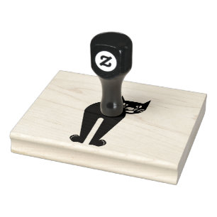 BLACK CAT BUTT LARGE  RUBBER STAMPS