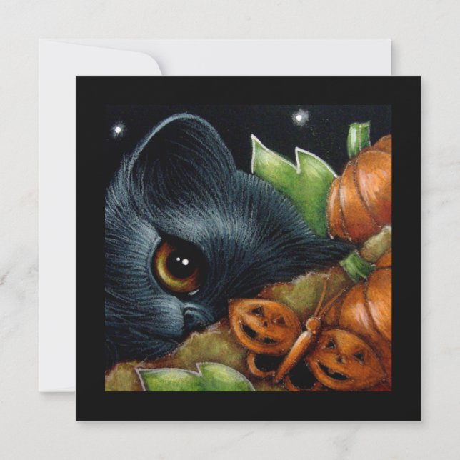 BLACK CAT & BUTTERFLY HALLOWEEN CUSTOMIZE CARD (Front)