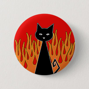Black Cat Button