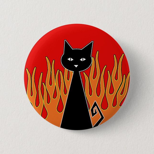 Black Cat Button (Front)