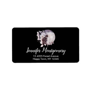 Black Cat by a Magical Full Moon Label