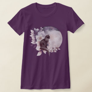 Black Cat by a Magical Full Moon T-Shirt