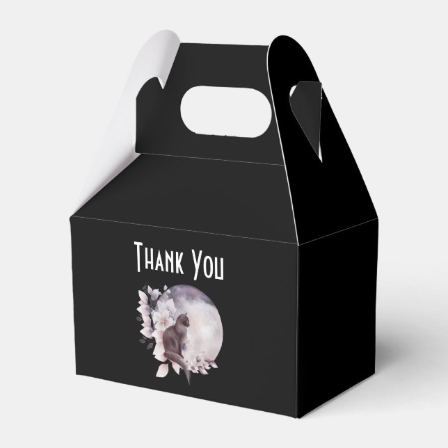 Black Cat by a Magical Full Moon Thank You Favour Box (Front Side)