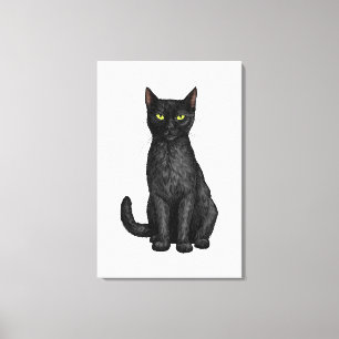 Black cat canvas print