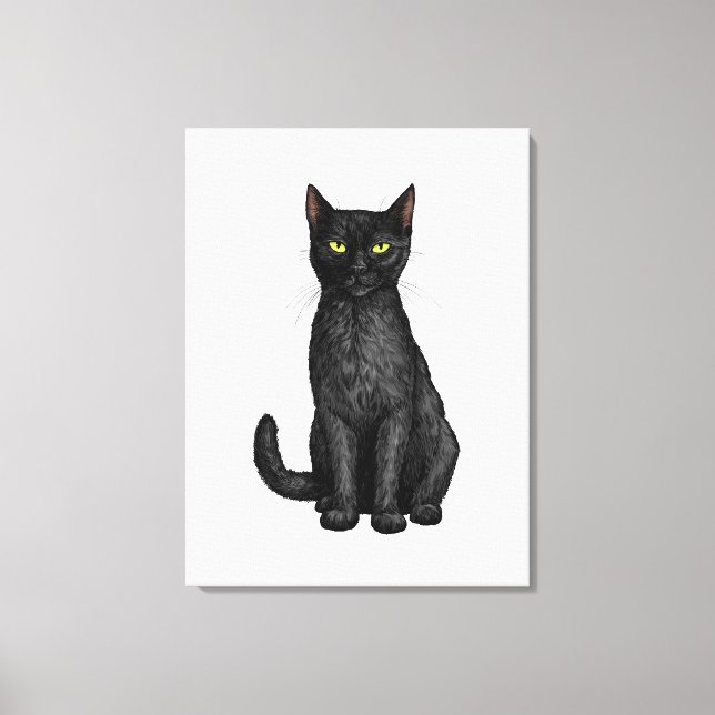 Black cat canvas print (Front)