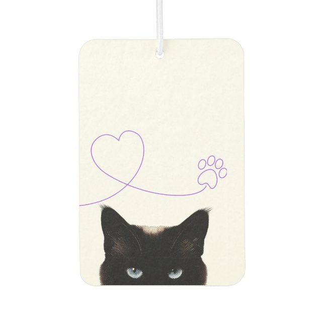 Black cat  car air freshener (Front)