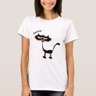 Black Cat Cartoon Charactrer T-Shirt