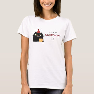 Black Cat Cartoon Funny Party   Unbirthday T-Shirt