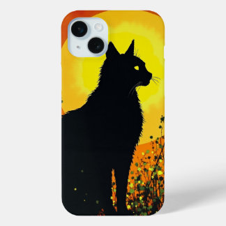 black cat iPhone 15 mini case