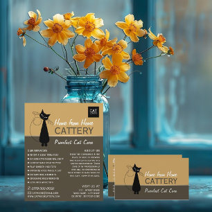 Black Cat, Cattery, Pet Boarding Business Card