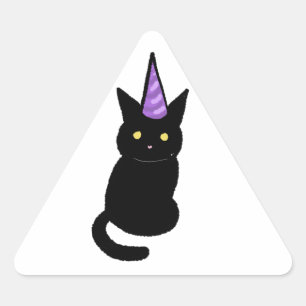 Black  Cat Celebration Sticker