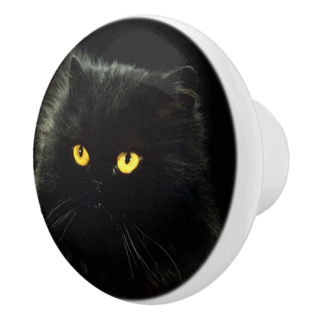 Black Cat Ceramic Knob (Right)