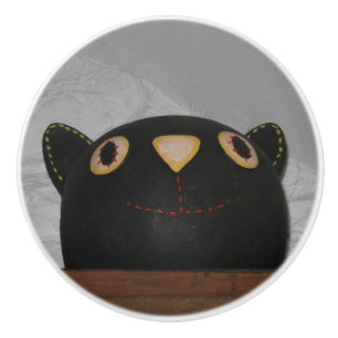 Black Cat Ceramic Knob