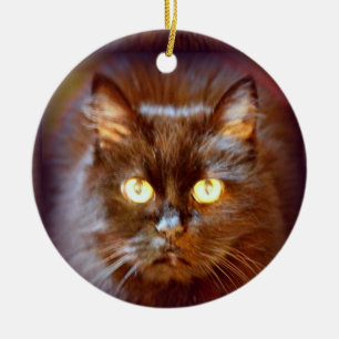 black cat ceramic tree decoration